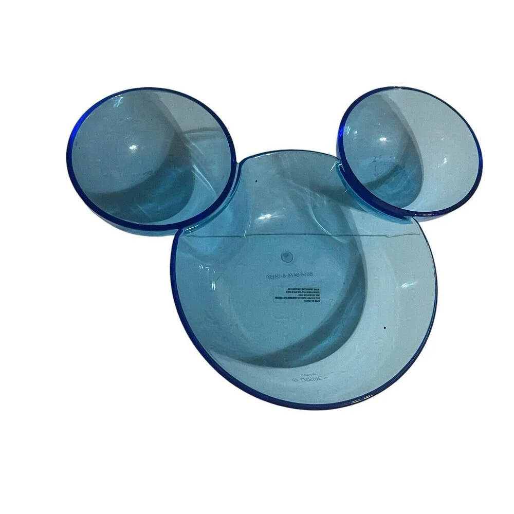 DISNEY MICKEY MOUSE EARS BLUE Plastic CHIP & DIP BOWL